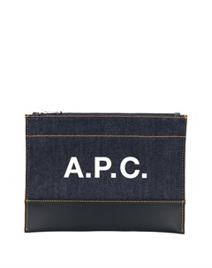 Клатч из денима с логотипом A.p.c.