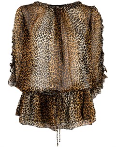 Блузка с леопардовым принтом 1990 х годов Dolce & gabbana pre-owned