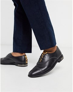 Черные кожаные ботинки с заклепками London Feud