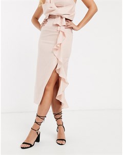 Розовая юбка от комплекта с оборками Collective the label