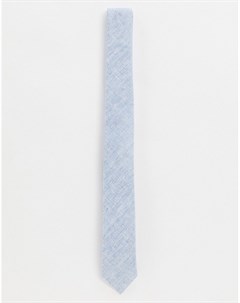Голубой узкий фактурный галстук Asos design
