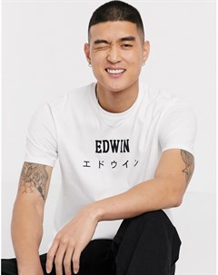 Белая футболка с логотипом Edwin