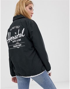 Черная спортивная куртка с логотипом на спине Herschel Herschel supply co