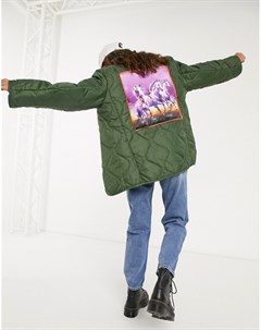 Куртка свободного кроя со стеганой подкладкой и нашивкой на спине Vintage supply