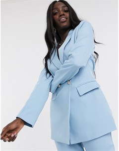 Голубой двубортный пиджак от комплекта x Laura Jade In the style