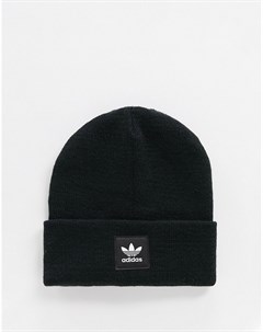 Черная шапка бини с логотипом Adidas originals