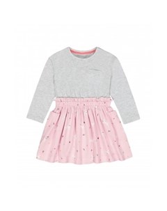 Платье с имитацией футболки и юбки серый розовый Mothercare