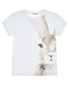 Белая футболка с принтом заяц Il gufo