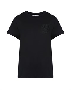 Черная футболка с вышитым вензелем Vivetta