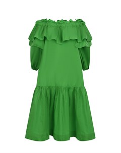 Зеленое платье с оборкой Parosh