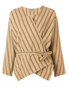 Полосатая блузка с запахом Issey miyake pre-owned