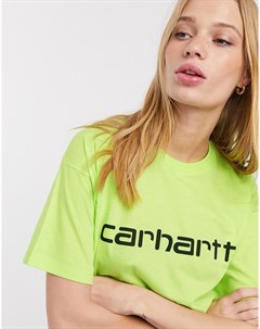 Неоновая футболка с логотипом Carhartt wip