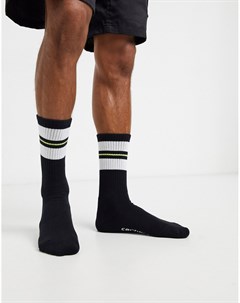Черные носки с лаймовыми полосками Carhartt wip