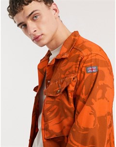Оранжевая куртка с камуфляжным принтом в винтажном стиле Milk it