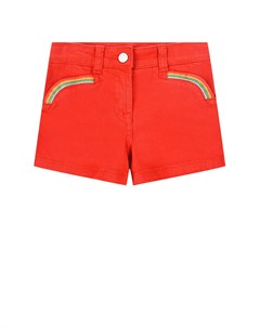 Красные джинсовые шорты с радужной отделкой карманов Stella mccartney
