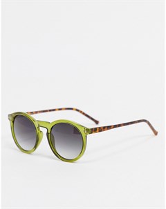 Круглые солнцезащитные очки оливкового цвета Aj morgan