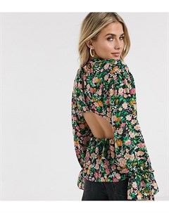 Блузка с завязками на манжетах и цветочным принтом inspired Reclaimed vintage