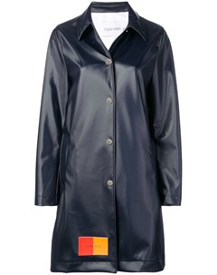Длинное пальто с нашивкой логотипом Calvin klein
