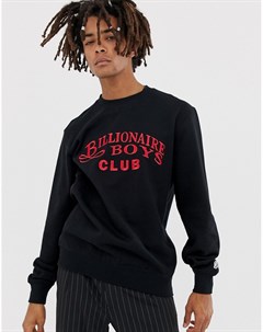 Черный свитшот с вышивкой Billionaire boys club