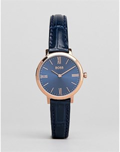 Темно синие часы с золотисто розовым корпусом Hugo Boss 1502392 Jillian