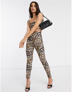 Эластичные брюки с леопардовым принтом от комплекта Vesper