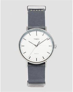 Часы с серым кожаным ремешком Fairfield TW2P91300 Timex