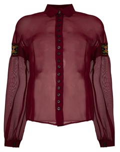 Прозрачная рубашка с вышитыми вставками Romeo gigli pre-owned
