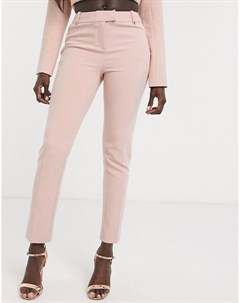 Розовые брюки сигареты с атласной отделкой Morgan