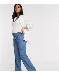 Синие широкие джинсы Mamalicious Maternity