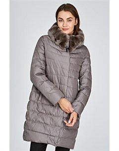 Удлиненная куртка с отделкой мехом кролика La reine blanche