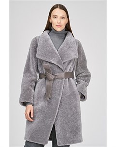 Пальто из овчины с поясом Virtuale fur collection