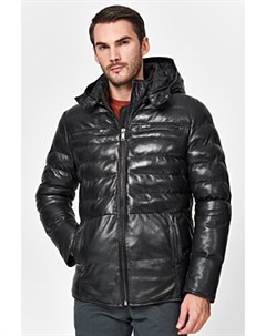 Утепленная кожаная куртка с капюшоном Urban fashion for men
