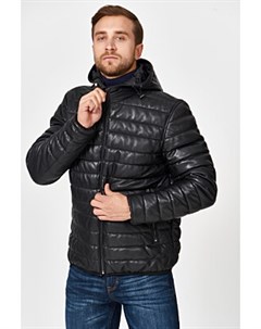 Утепленная кожаная куртка с отделкой трикотажем Urban fashion for men