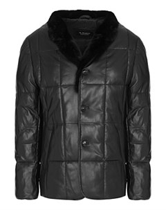 Утепленная кожаная куртка с отделкой мехом норки Al franco