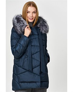 Утепленная куртка с отделкой мехом чернобурки Le monique
