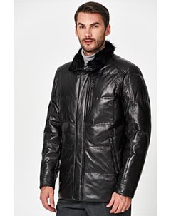 Утепленная кожаная куртка с отделкой мехом бобра Al franco