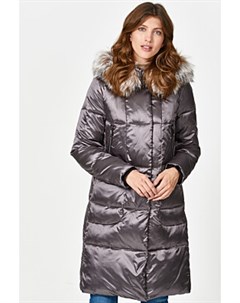 Утепленное пальто с отделкой мехом лисы Laura bianca