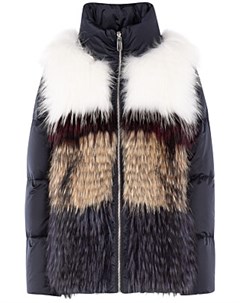 Комбинированная куртка из меха енота Virtuale fur collection