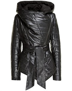 Утепленная кожаная куртка с капюшоном La reine blanche