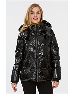 Утепленная кожаная куртка с отделкой трикотажем La reine blanche