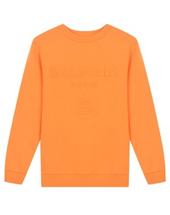 Оранжевая толстовка с логотипом детская Balmain