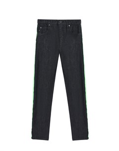 Черные джинсы с зелеными лампасами детские Emporio armani