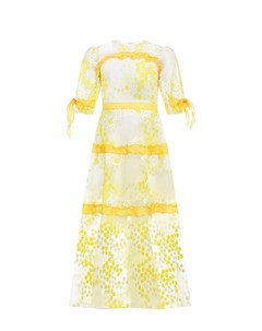 Желтое платье с цветочной вышивкой детское Yudashkin kids
