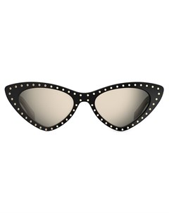 Солнцезащитные очки в оправе кошачий глаз с кристаллами Moschino