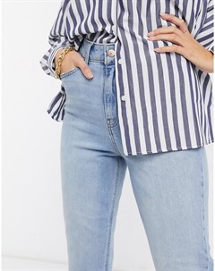 Светлые джинсы в винтажном стиле с завышенной талией New look