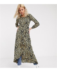 Платье макси с леопардовым принтом о оборками Verona