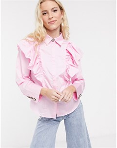 Светло розовая рубашка с оборками Notes du nord