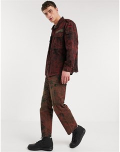 Красные брюки карго с камуфляжным принтом в винтажном стиле Milk it