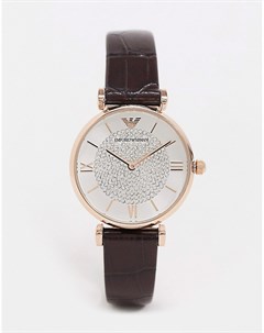 Часы с коричневым кожаным ремешком AR11269 Emporio armani