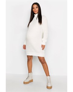 Мягкое трикотажное платье джемпер для беременных с подвернутым вырезом Boohoo